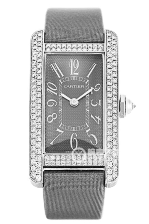 Cartier Tank WB705131 Quartz, 18k white gold set with diamonds, 35mm