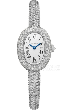 Cartier bathtub HPI01822 Quartz, rhodium-plated 18k white gold set with 171 brilliant-cut round diamonds, 15mm