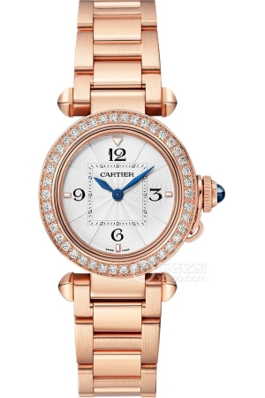 Cartier Pascal WJPA0039 Quartz, 18k rose gold set with diamonds, 30mm