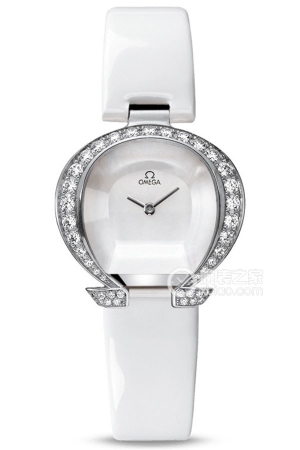 Omega Special 5886.70.56 Quartz, 18k white gold set with diamonds, 27mm