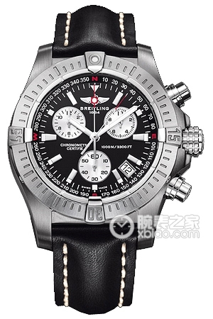 Breitling Avenger stainless steel case - Volcano Black dial - Barenia leather strap Quartz, stainless steel, 45.4mm (Discontinued)