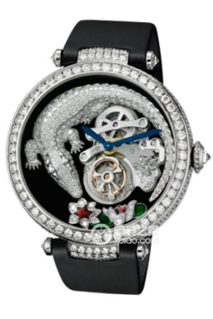 Cartier High Jewelry Watch HPI00414 Manual mechanism, 18k white gold set with diamonds, 44.5mm