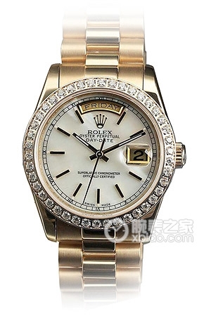 Rolex Day-Date 118398 Bril-83208 White Dial Automatic mechanical, 18k gold set with diamonds, 36mm
