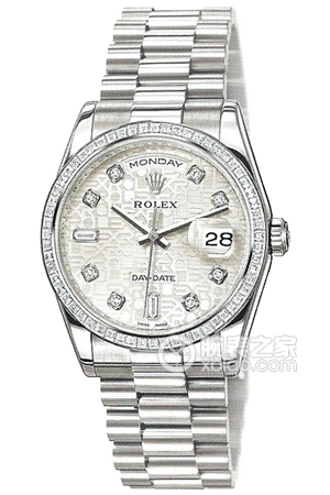 Rolex Day-Date 118399 Bril-83209 Silver Commemorative Pattern Automatic mechanical, 18k white gold set with diamonds, 36mm