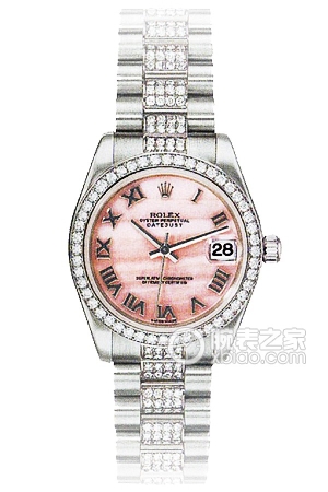 Rolex Oyster Perpetual 178286-84166 Automatic mechanical, 18k white gold set with diamonds, 31mm