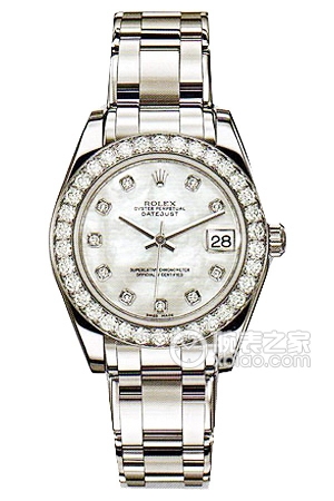 Rolex Women's Datejust 81299-72849 Automatic mechanical, 18k white gold set with diamonds, 34mm