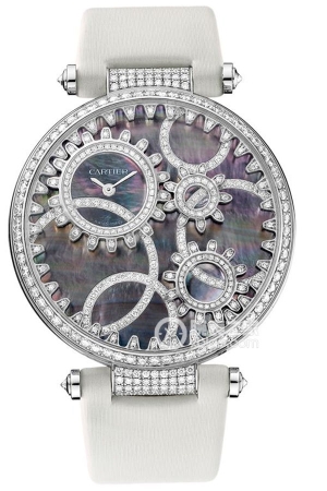 Cartier High Jewelry Watch WD000002 Quartz, 18k white gold, set with round brilliant-cut diamonds, 42.8mm