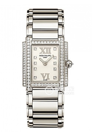 Patek Philippe Twenty ~44908/200G-011 Quartz, 18k white gold set with diamonds, 22x26.3mm