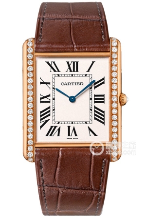 Cartier Tank WT200005 Manual mechanism, 18k rose gold with diamonds, 40.40 x 34.92 mm