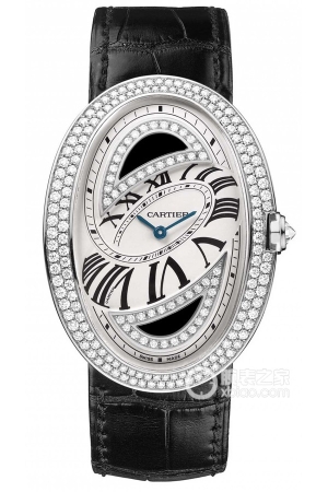 Cartier bathtub WB520034 Manual mechanism, 18k white gold set with diamonds, 44x35.13mm