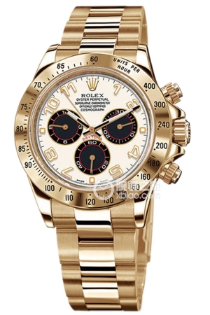 Rolex Cosmograph Daytona 116528 with white numeral dial Automatic machinery, 18k gold, 40mm