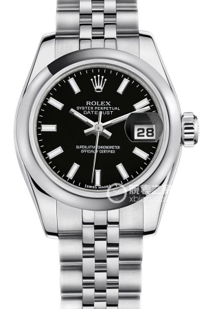 Rolex Lady-Datejust 179160 with Black Dial Automatic machinery, stainless steel, 26mm
