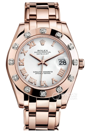 Rolex Pearlmaster 81315 - White Dial Automatic mechanical, 18k rose gold, 34mm