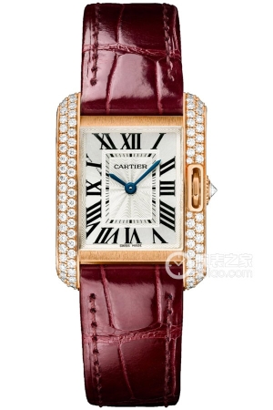 Cartier Tank WT100013 Quartz, 18k rose gold, set with 81 brilliant-cut round diamonds, 30.2 x 22.7mm