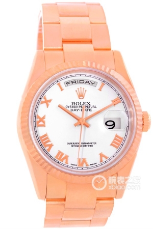 Rolex Day-Date 118235 (White Dial) Automatic mechanical, 18k rose gold, 36mm