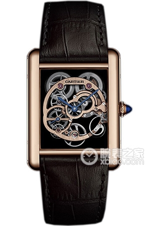 Cartier Tank Louis Cartier Sapphire Crystal Skeleton Watch Manual mechanical, 18k rose gold, 30 x 39.2mm