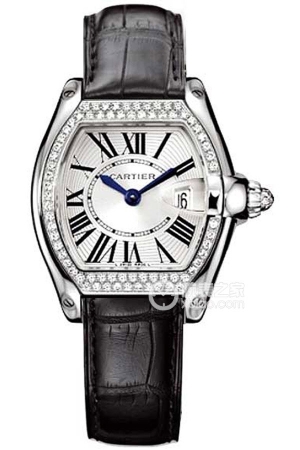 Cartier sports car WE500260 Quartz, 18k white gold set with diamonds, 37x32.8mm