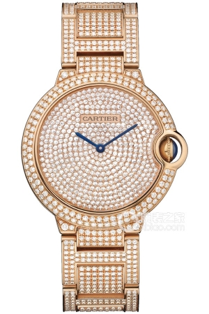 Cartier Ballon Bleu HPI00489 Automatic mechanical movement, 18k rose gold, set with 135 brilliant-cut round diamonds, 36.6mm.