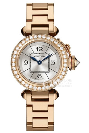 Cartier Pasha WJ124013 Automatic mechanical design, 18k rose gold, set with round diamonds, 27mm