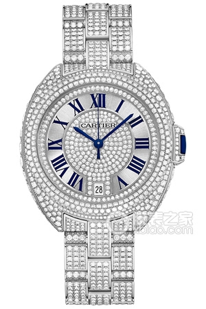 Cartier key HPI00981 Automatic mechanical, 18K rhodium-plated white gold with diamonds, 35mm