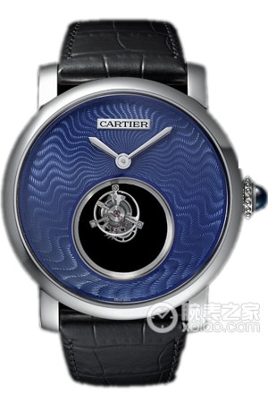 Cartier Rotonde de Cartier Double Mystery Tourbillon (Blue Dial) Manual mechanical, 950 platinum, 45mm