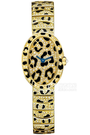 Cartier bathtub HPI00961 Quartz, 18k gold set with diamonds