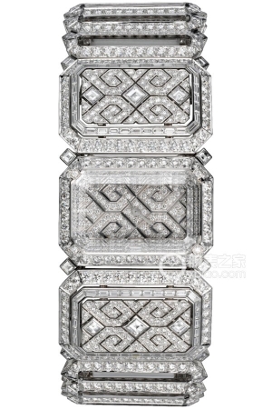 Cartier Creative Gemstone Watch HPI00541 Quartz, 18k white gold case and bracelet set with diamonds; set with 64 trapezoidal-cut diamonds, totaling 2