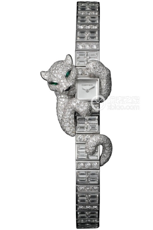 Cartier Creative Gemstone Watch HPI00627 Manual winding, 18k white gold case and bracelet set with diamonds, featuring 68 trapezoidal-cut diamonds, totaling 8...