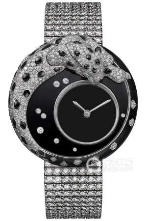 Cartier High Jewelry Watch HPI01013 Manual mechanism, 18k white gold set with diamonds, featuring 8 brilliant-cut round diamonds, total weight 0.40mm.