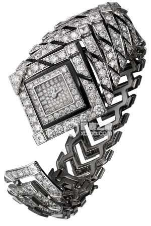 Cartier Creative Gemstone Watch HPI00986 Quartz, 18k white gold case and bracelet set with diamonds, featuring 24 trapezoidal-cut diamonds totaling 2...