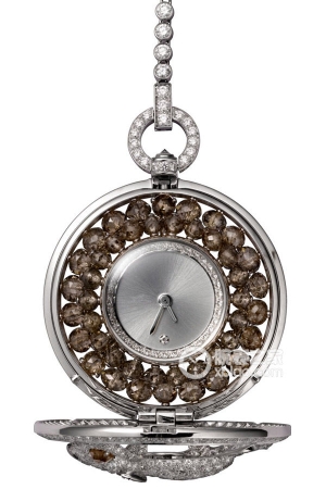 Cartier Creative Gemstone Watch HPI00665 Quartz, 18k white gold case and bracelet set with diamonds, featuring 63 pear-shaped brown diamonds totaling 9...