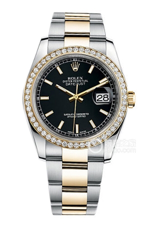 Rolex Datejust 116243 Black Dial with Diamonds Automatic machinery, stainless steel, 36mm
