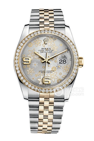 Rolex Datejust 116243 Silver Floral Dial Automatic machinery, stainless steel, 36mm