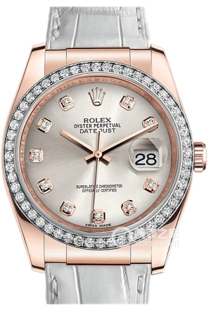 Rolex Datejust 116185 with diamond-set silver dial Automatic mechanical, 18k rose gold, 36mm