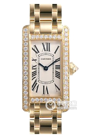 Cartier Tank WB7072K2 Quartz, 18k gold, set with round diamonds, 34.8mm