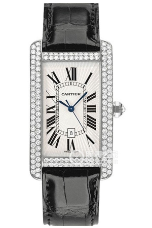 Cartier Tank WB710004 Automatic mechanical movement, 18k white gold, set with round diamonds, 45.1 x 26.6 mm