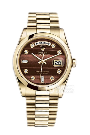 Rolex Day-Date 118205 Diamond-set Bullseye Dial Automatic mechanical, 18k rose gold, 36mm