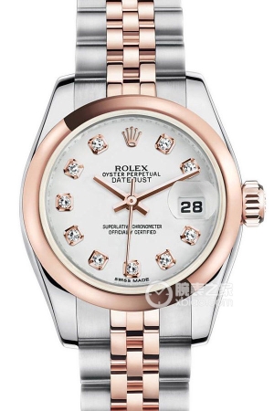 Rolex Lady Datejust 179161 with Diamond Hour Markers and White Dial Automatic mechanical, 18k rose gold, 26mm
