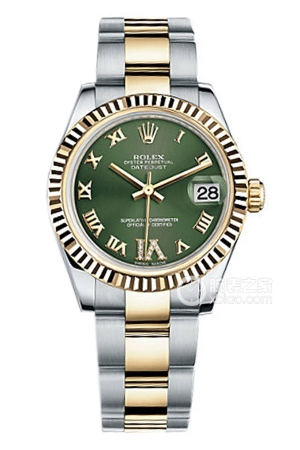Rolex Women's Datejust 178273 Green Roman Dial Automatic machinery, stainless steel, 31mm