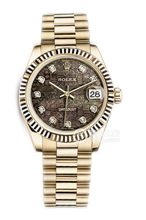 Rolex Lady Datejust 178278 Black Mother-of-Pearl Commemorative Dial with Diamonds Automatic machinery, 18k gold, 31mm
