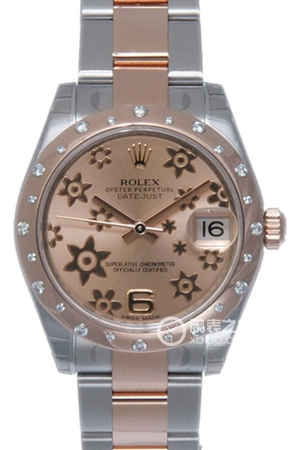 Rolex Women's Datejust 178341-72161 Pink Embossed Dial Automatic machinery, stainless steel, 31mm