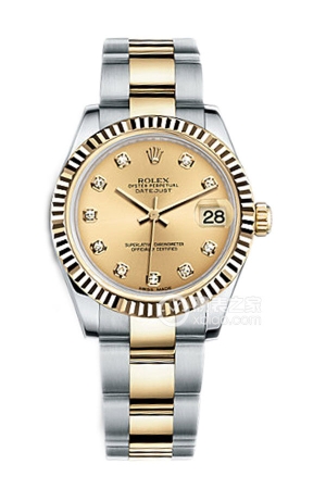 Rolex Lady Datejust 178273 Champagne Diamond Dial Automatic machinery, stainless steel, 31mm
