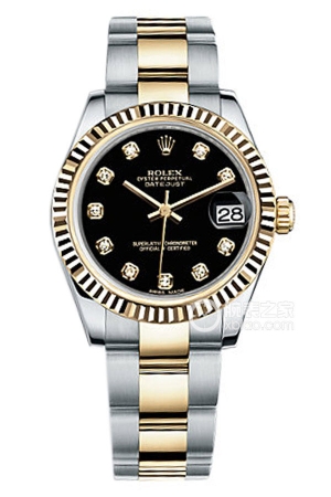 Rolex Lady-Datejust 178273 Black Dial Diamond Set Oyster Bracelet Automatic machinery, stainless steel, 31mm