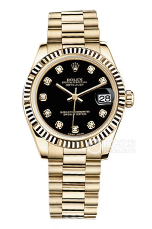 Rolex Lady-Datejust 178278 Black Dial Automatic machinery, 18k gold, 31mm