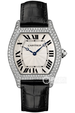 Cartier Tortoise-Shaped WA503851 Manual mechanical movement, 18k white gold, set with round diamonds, 43x38mm