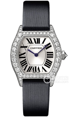 Cartier Tortoise-Shaped WA507231 Manual mechanical movement, 18k white gold, set with round diamonds, 34x28mm