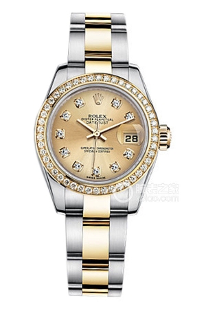 Rolex Lady Datejust 179383 Champagne Blue with Diamonds Automatic machinery, stainless steel, 26mm
