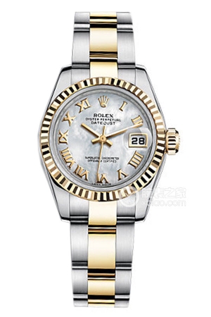 Rolex Lady Datejust 179173 with Roman numerals and mother-of-pearl dial Automatic machinery, stainless steel, 26mm