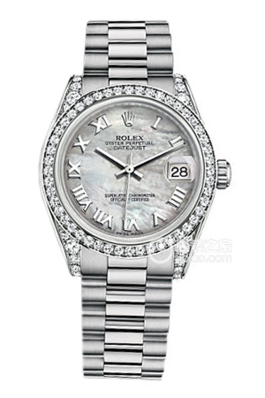 Rolex Women's Datejust 178159 White Mother-of-Pearl Automatic mechanical, 18k white gold set with diamonds, 31mm