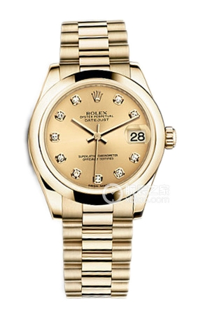 Rolex Lady Datejust 178248 Champagne Dial with Diamonds Automatic machinery, 18k gold, 31mm